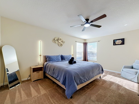 Master bedroom with king bed
